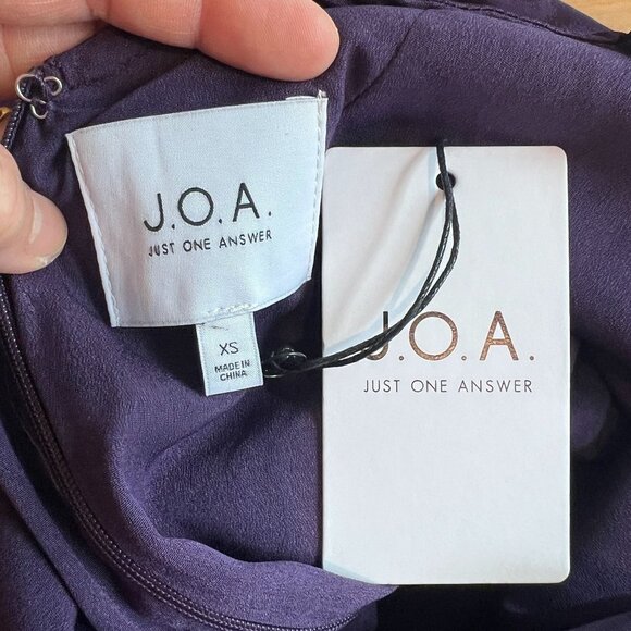 J.O.A Flirting It Up Purple Leopard Print Satin Midi Dress XS Extra Small - Picture 5 of 9